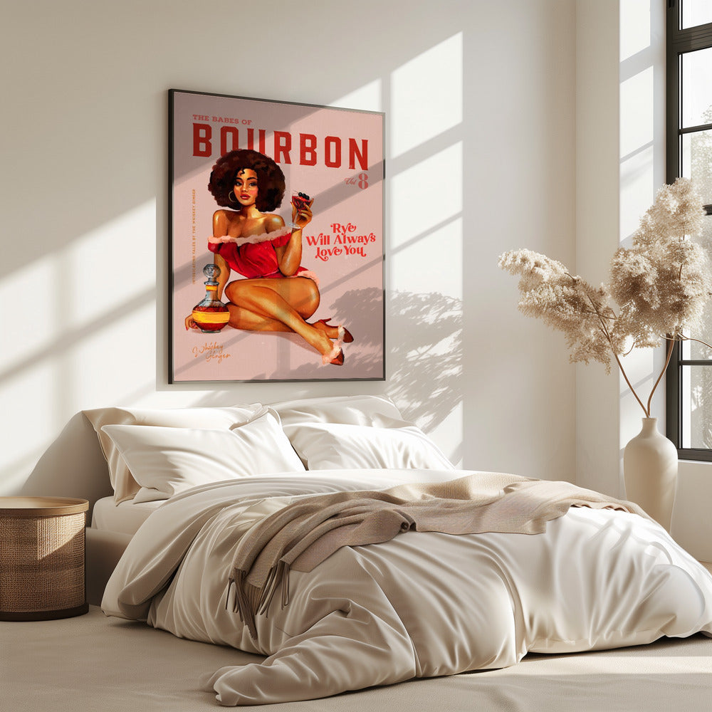Babes of Bourbon, Band 8, Vintage-Pinup-Girl mit Afro | Poster