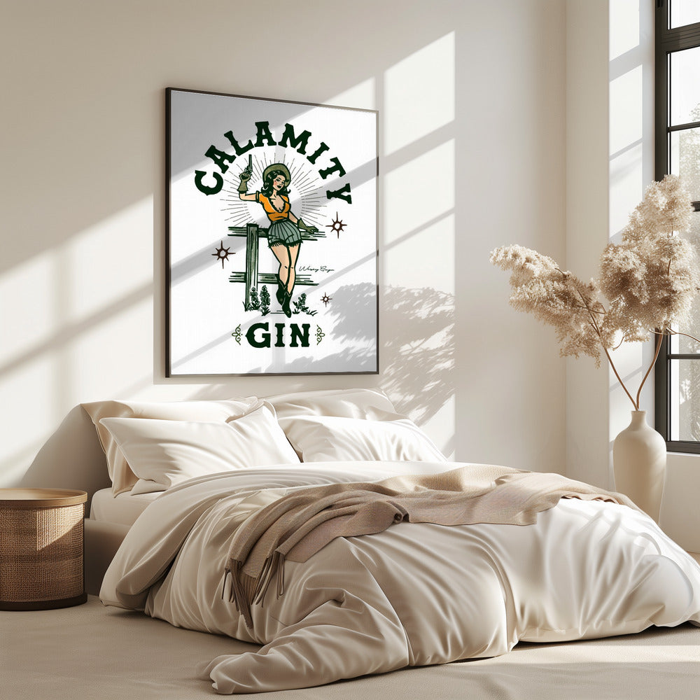 Calamity Gin Funny Retro Western Cowgirl Art | Poster