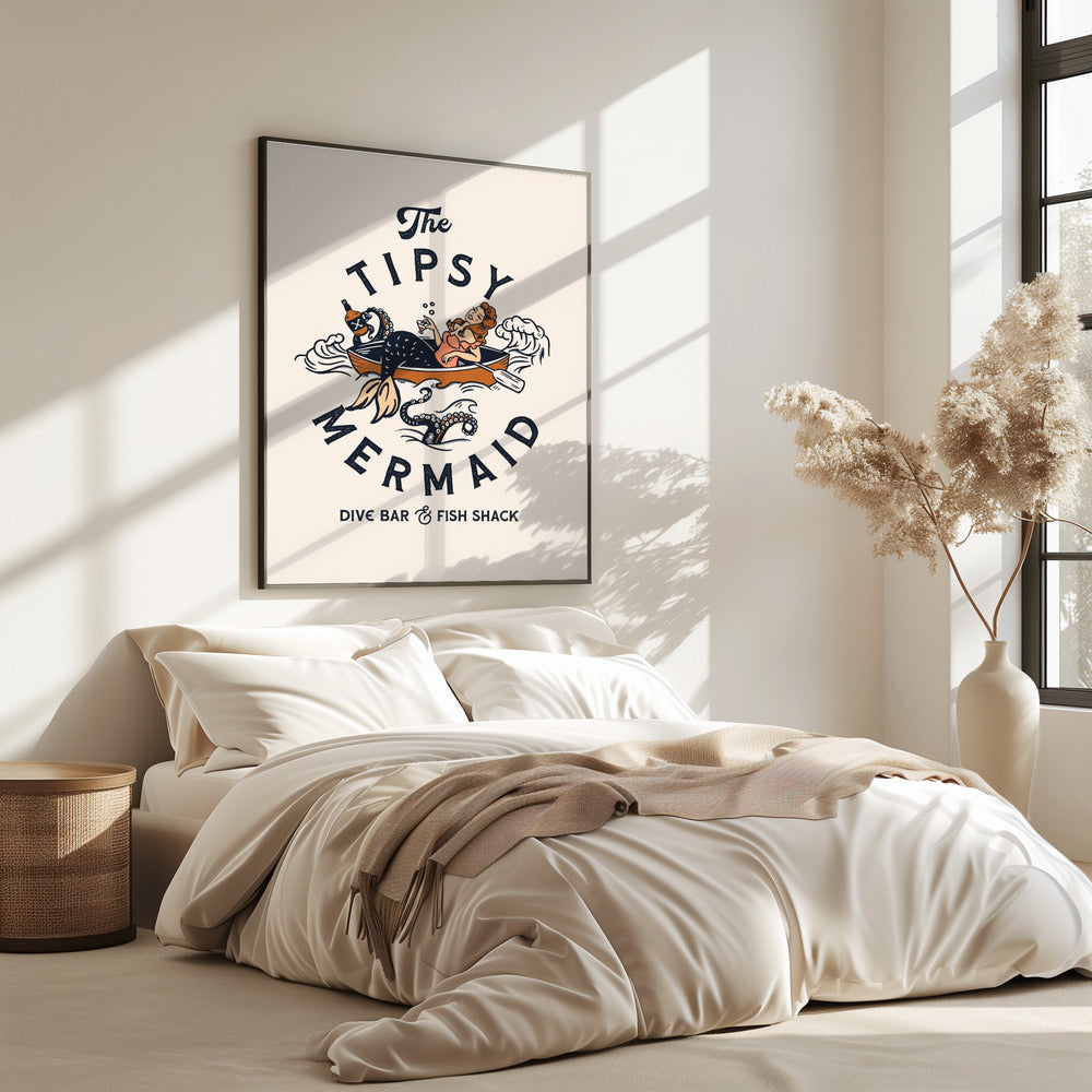 Tipsy Mermaid Dive Bar Meerjungfrau Kunst | Poster