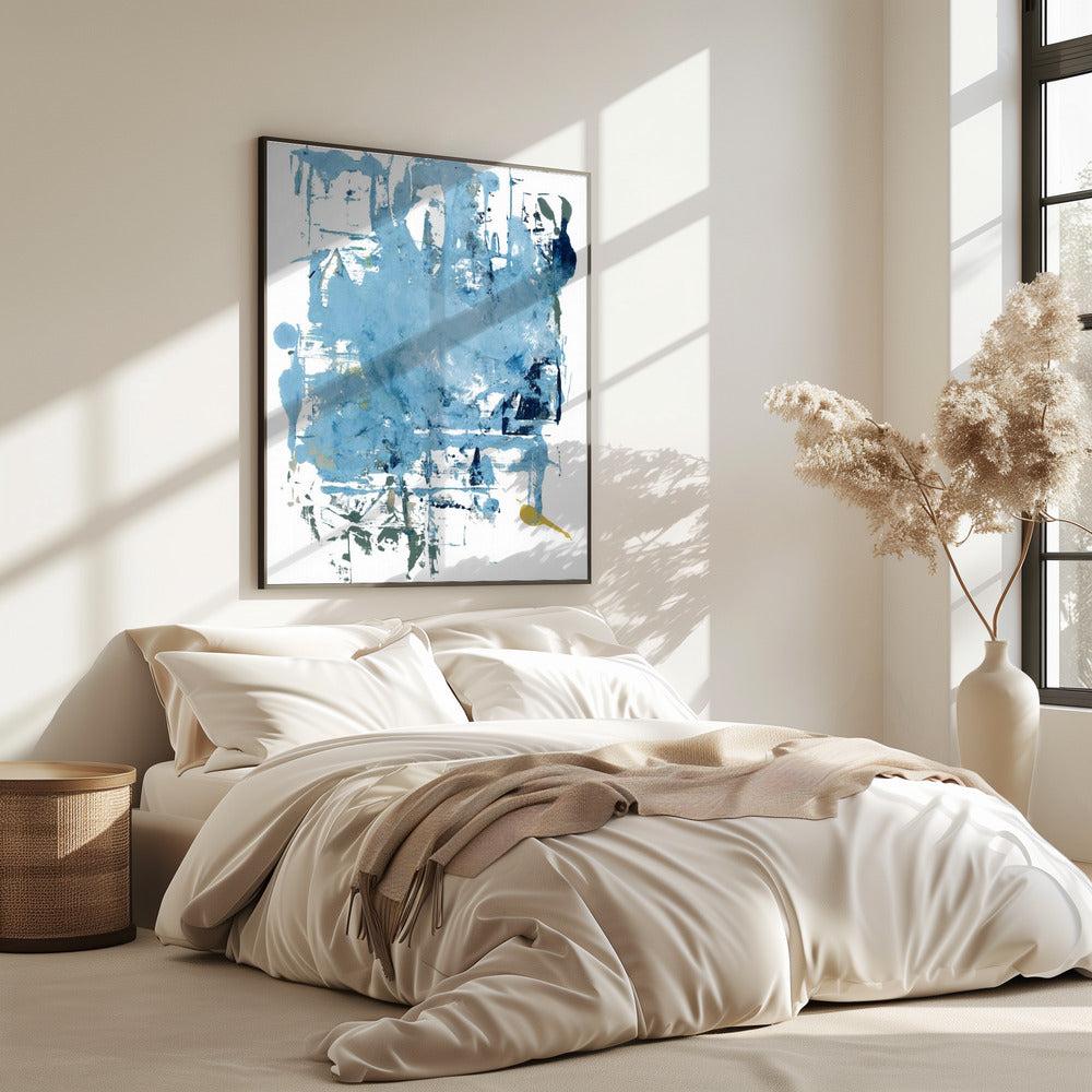 Abstrakte blaue Kratzer 1 | Poster