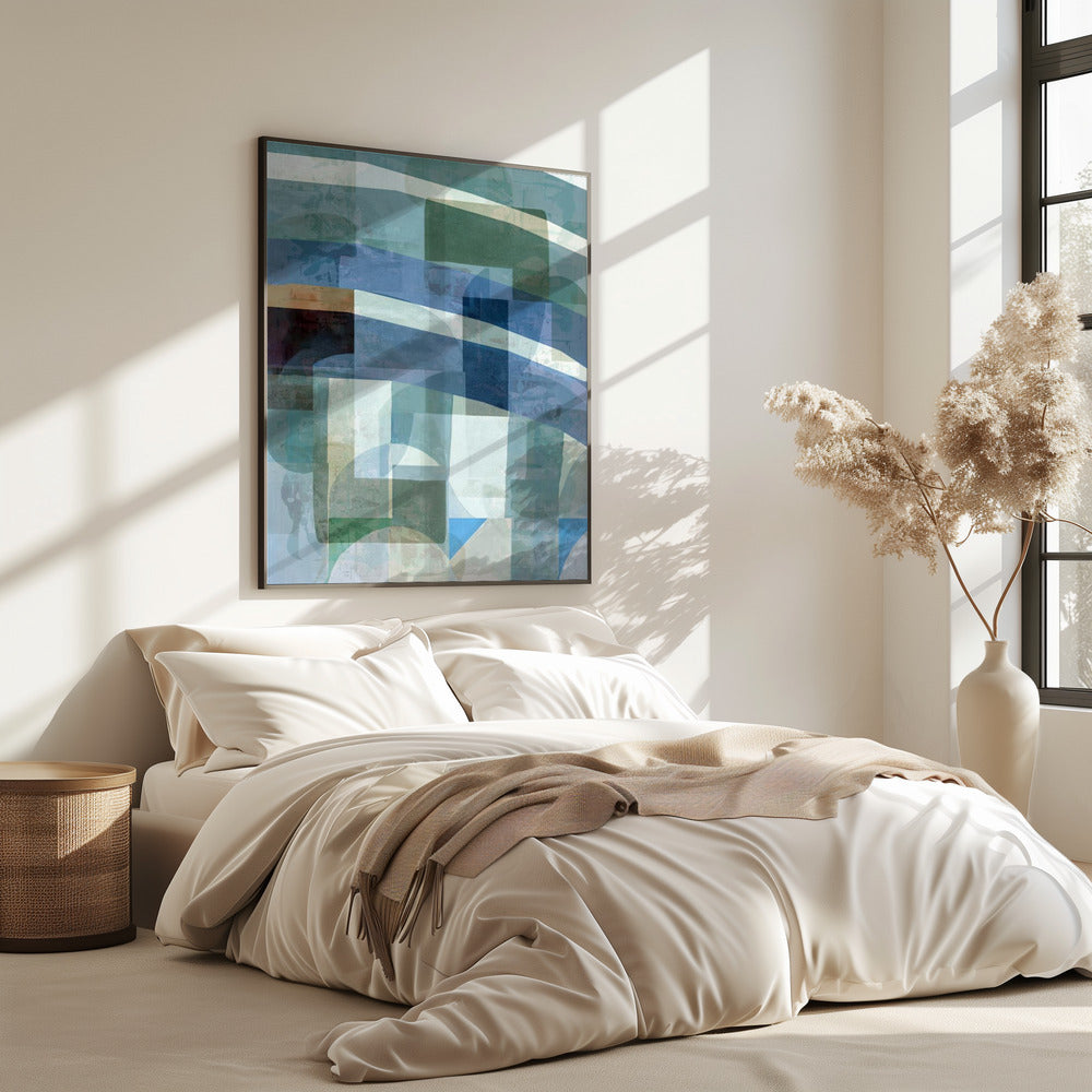 Abstrakte blaue und neutrale Formen 1 | Poster
