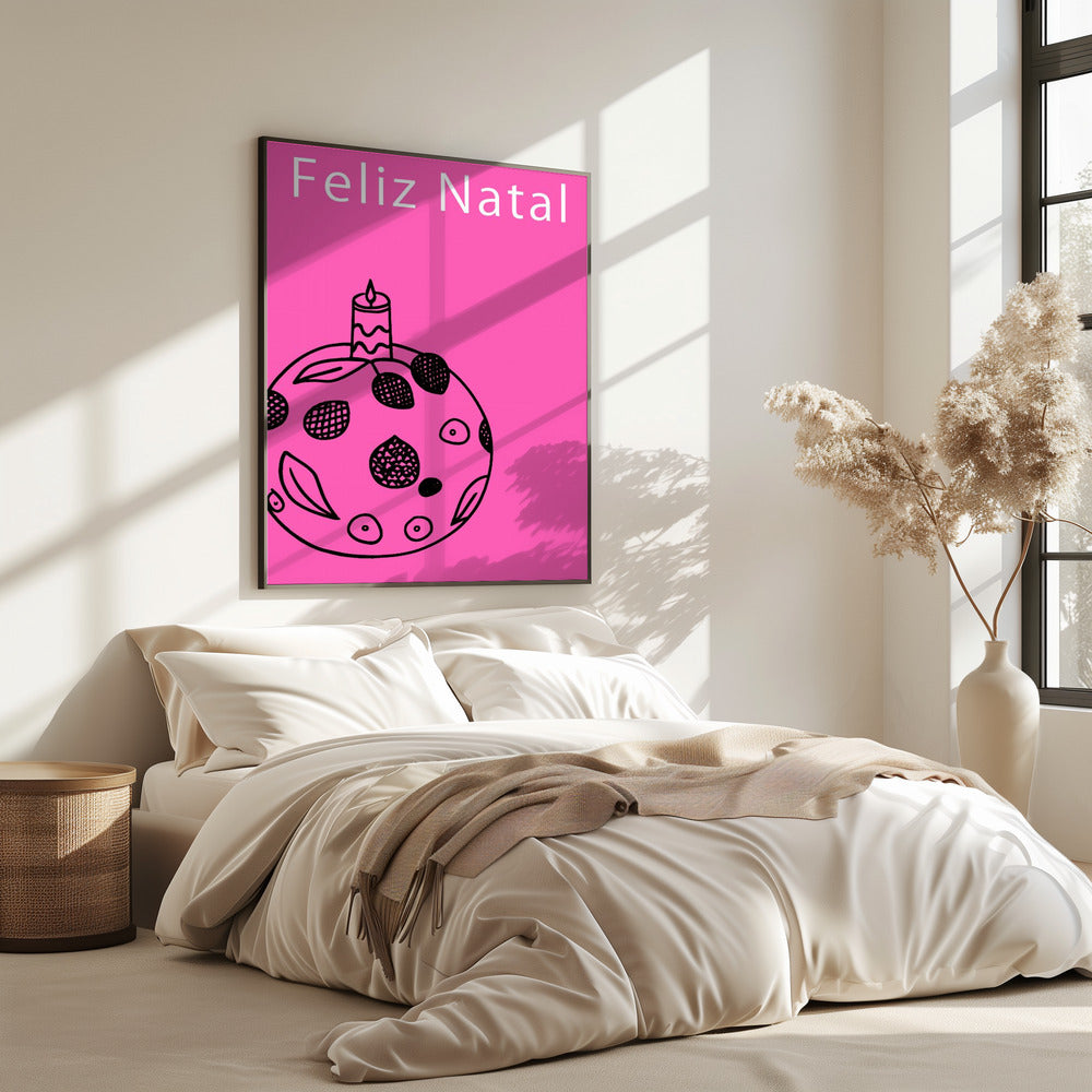Schleifen und Kugeln: Feliz Natal Weihnachten | Poster