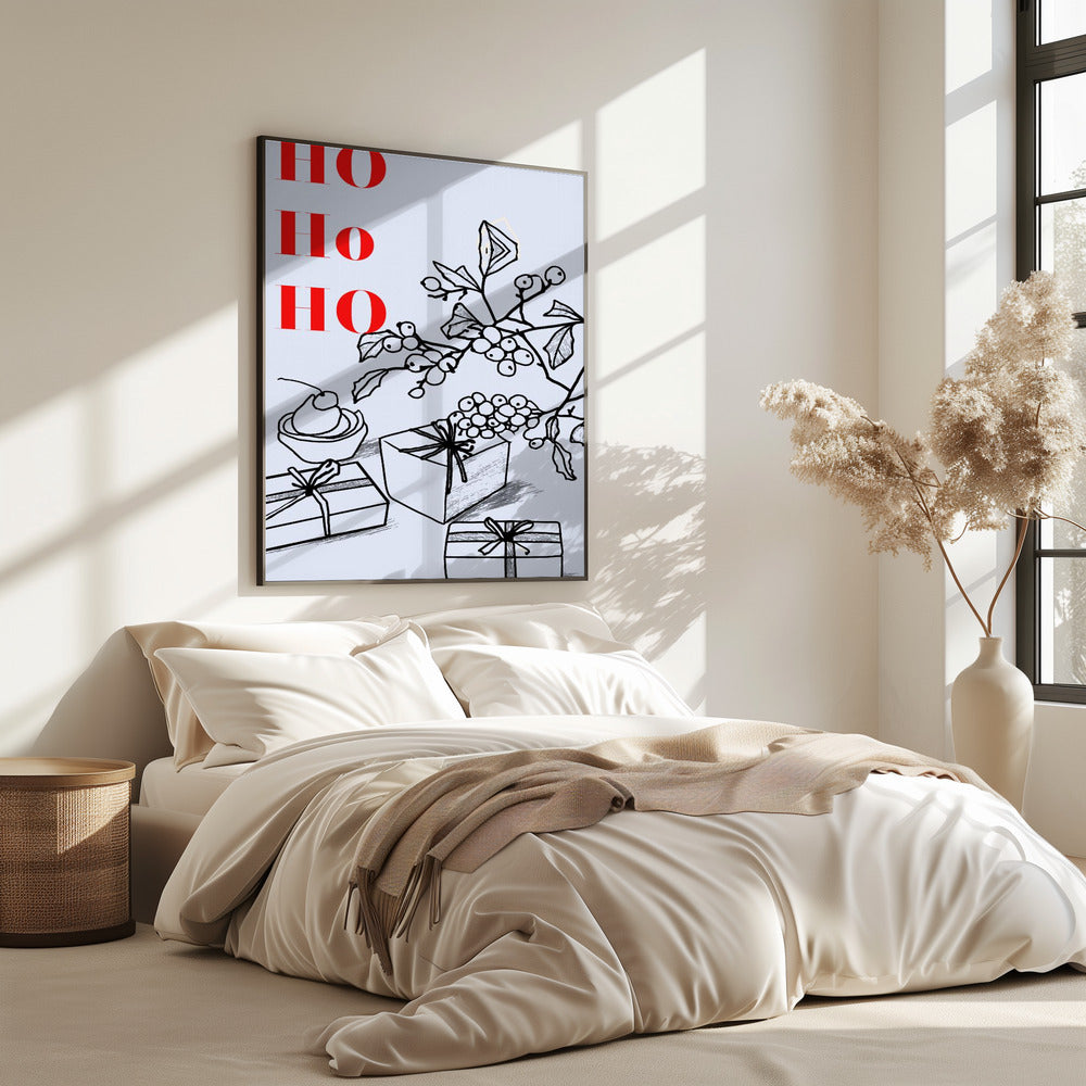 Schleifen und Kugeln: Ho Ho Ho Weihnachten | Poster