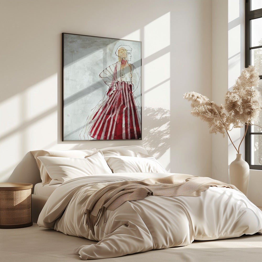 Frau in Rot | Poster