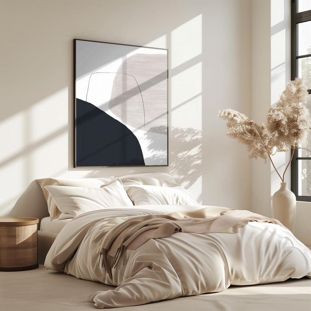 Abstraktes Kunstwerk in sanften Beige- und Brauntönen | Poster