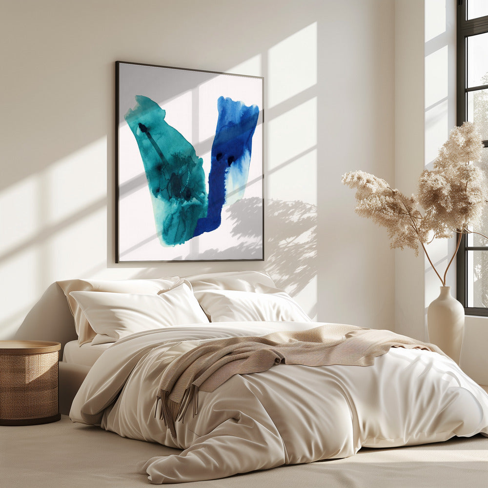 Abstrakte Aquarell-Lavierungen Formen 2 | Poster