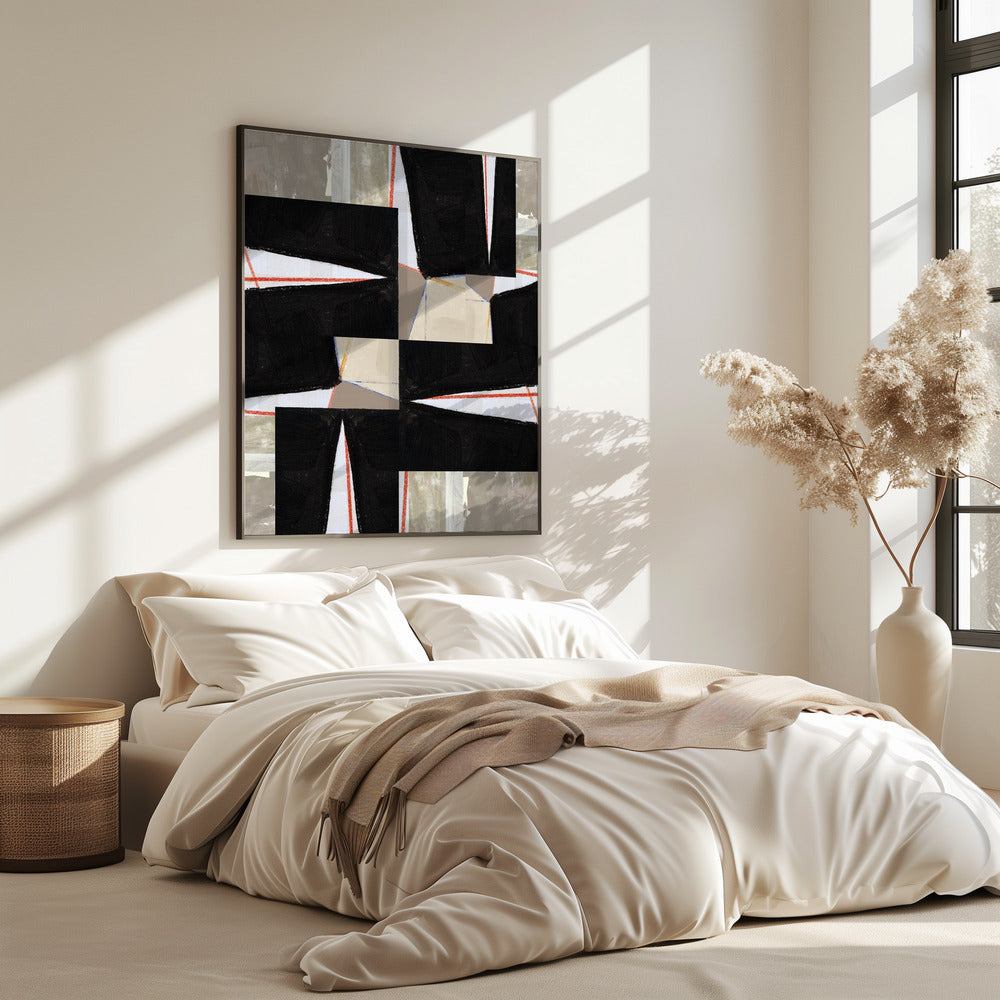 Abstraktes schwarzes Puzzle 1 | Poster
