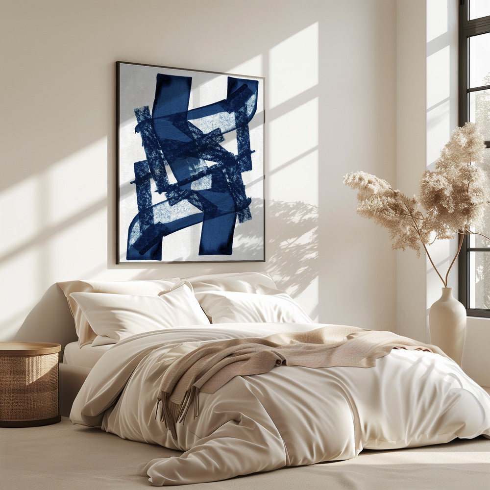 Abstrakte blaue Struktur 1 | Poster