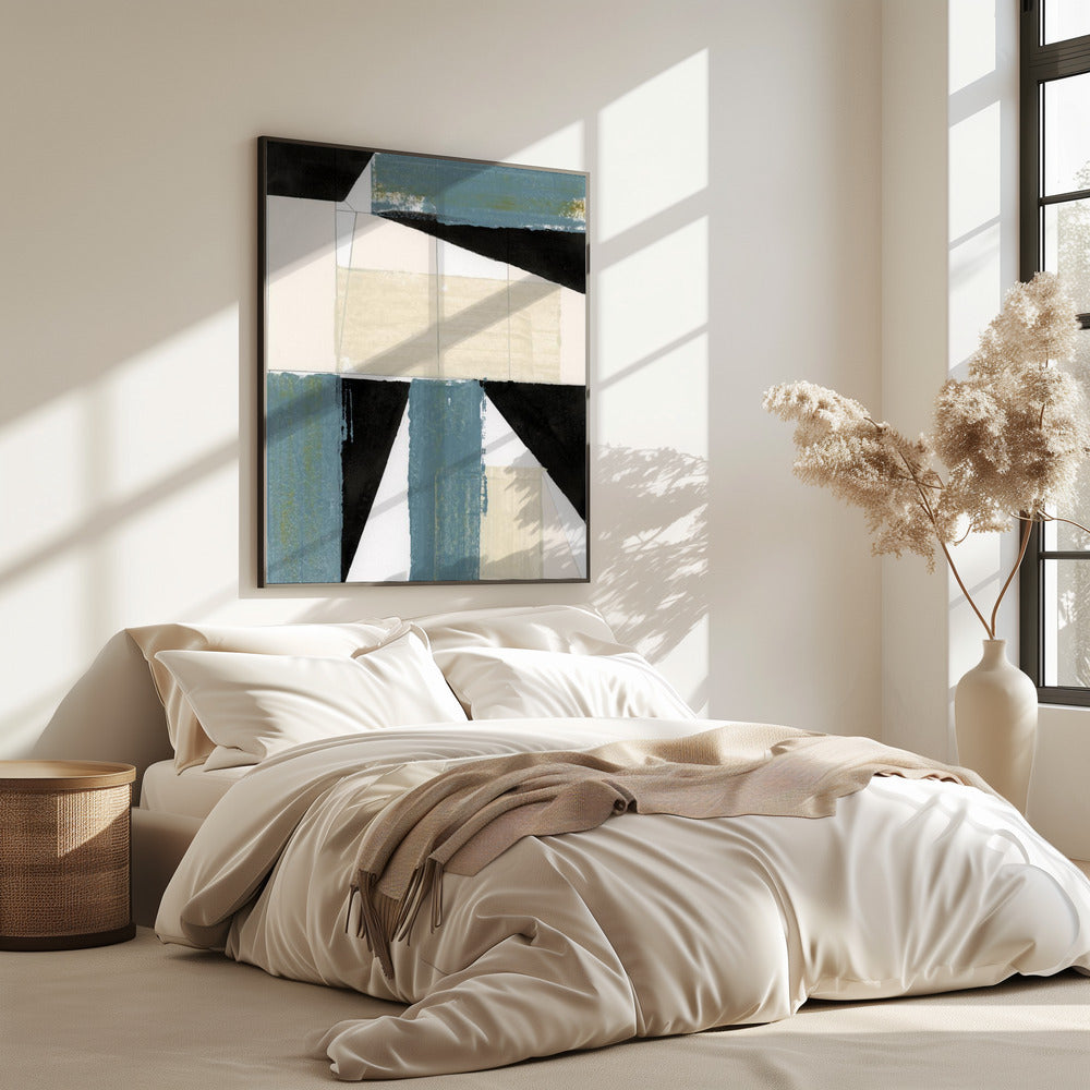 Abstrakte blaue Formen Nr. 2 Druck | Poster
