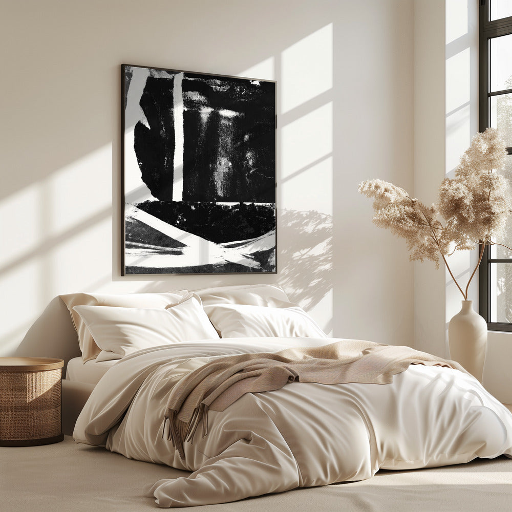 Abstrakter Druck mit schwarzer Tinte | Poster