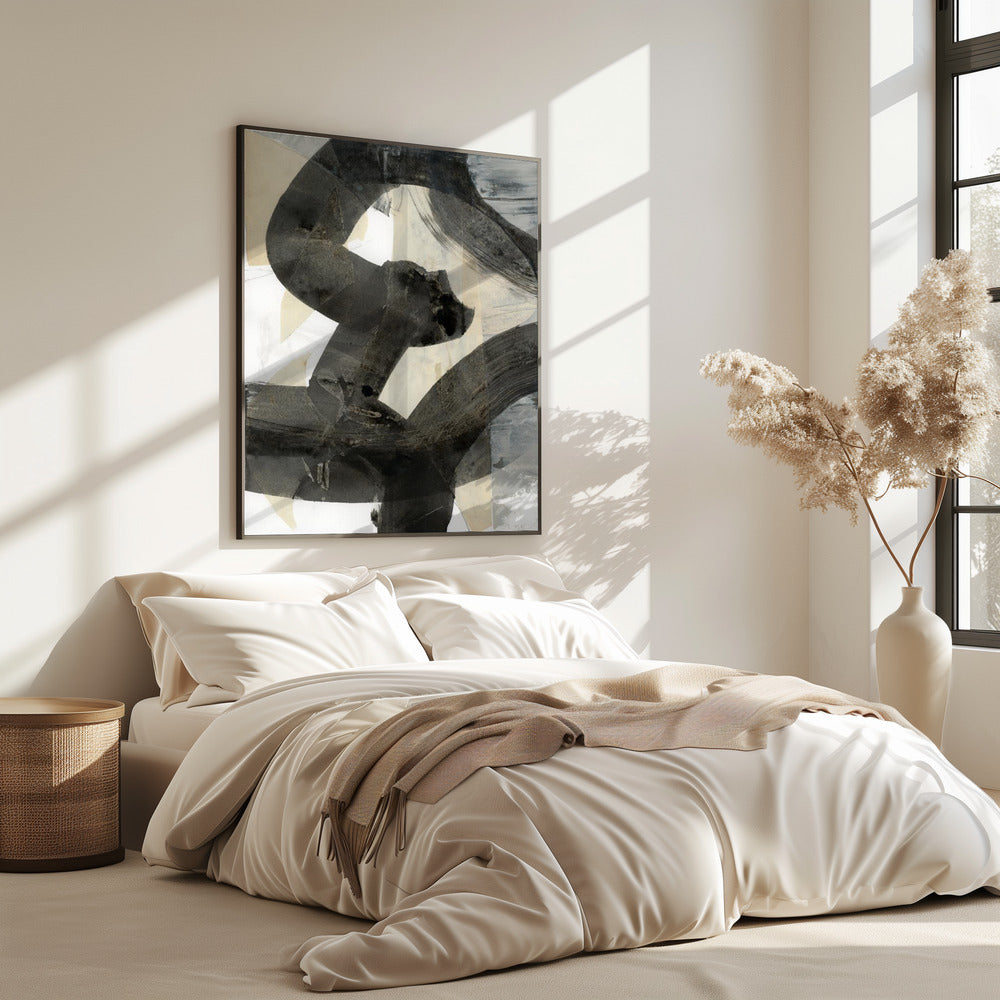 Abstract Hammered Black Neutral 1 | Poster