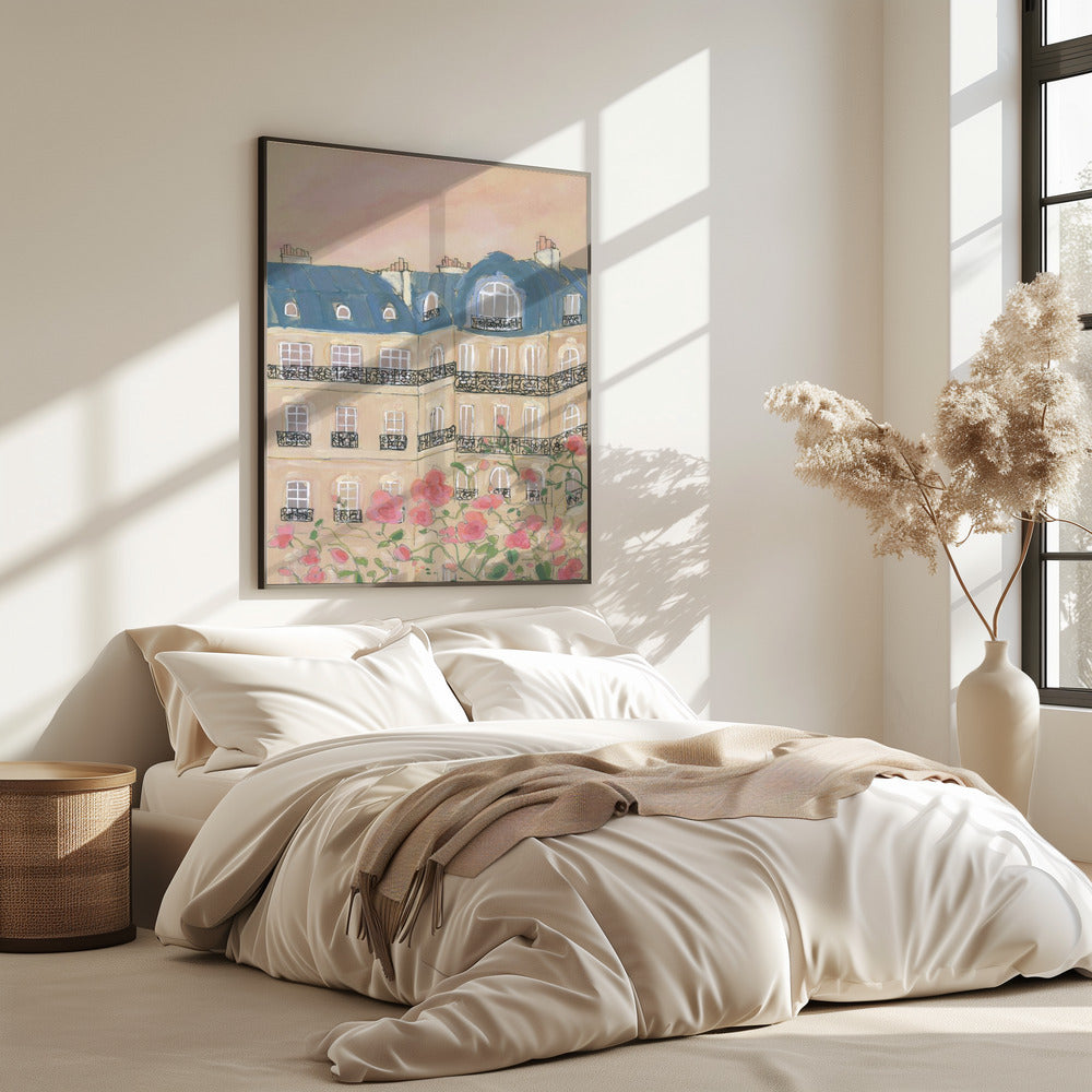 Sunset Over Paris Buildings | Poster