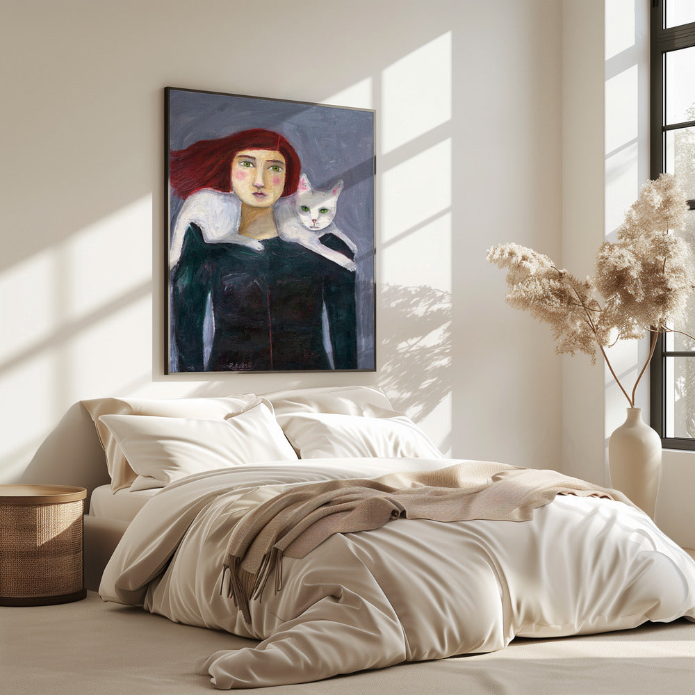Die Dame und die weiße Katze | Poster