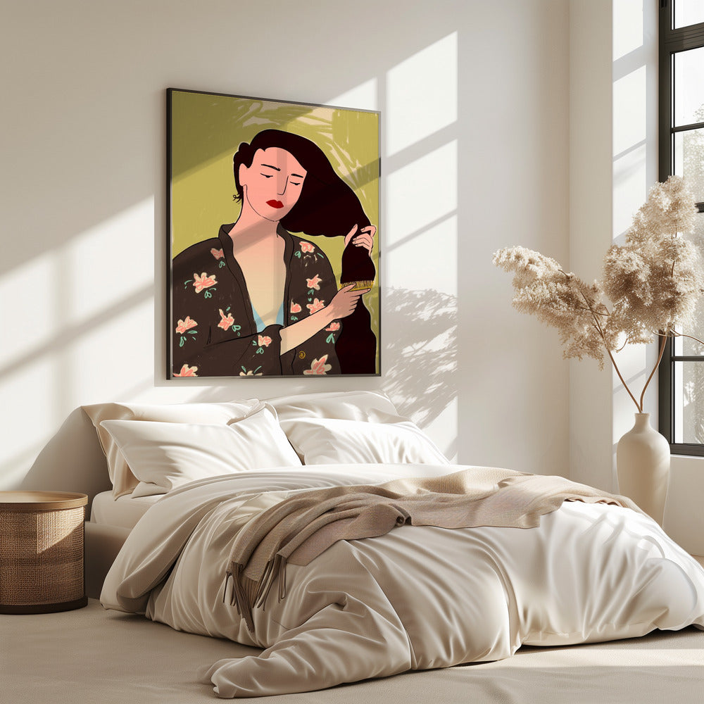 Frau mit langen Haaren | Poster