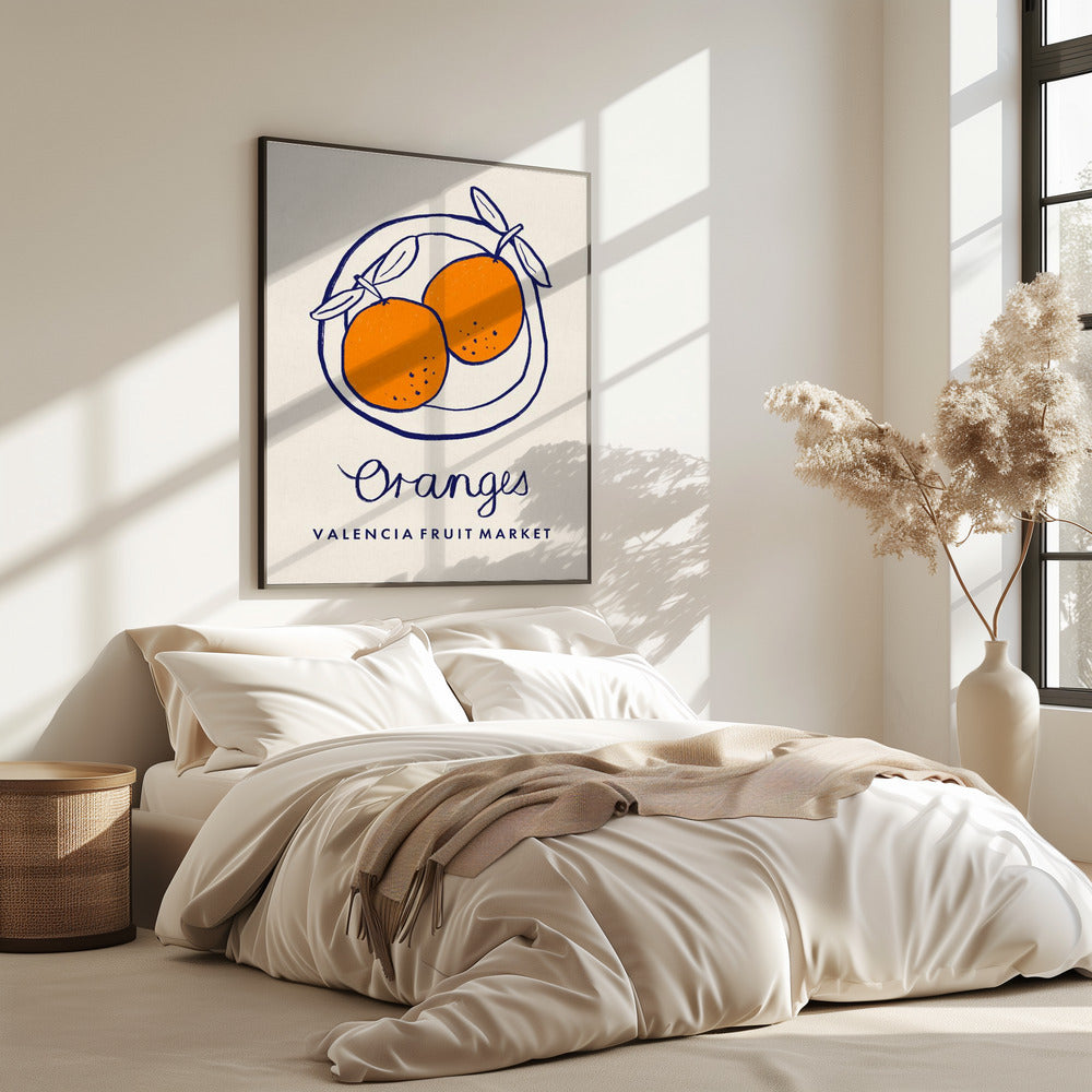 Food Art - Orangen Valencia Obstmarkt | Poster