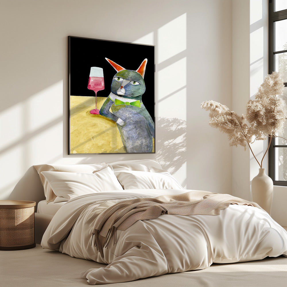 Barkatze mit Fliege | Poster