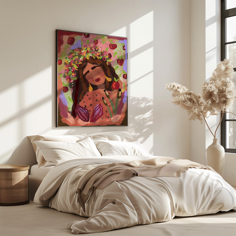 Frau und Äpfel | Poster