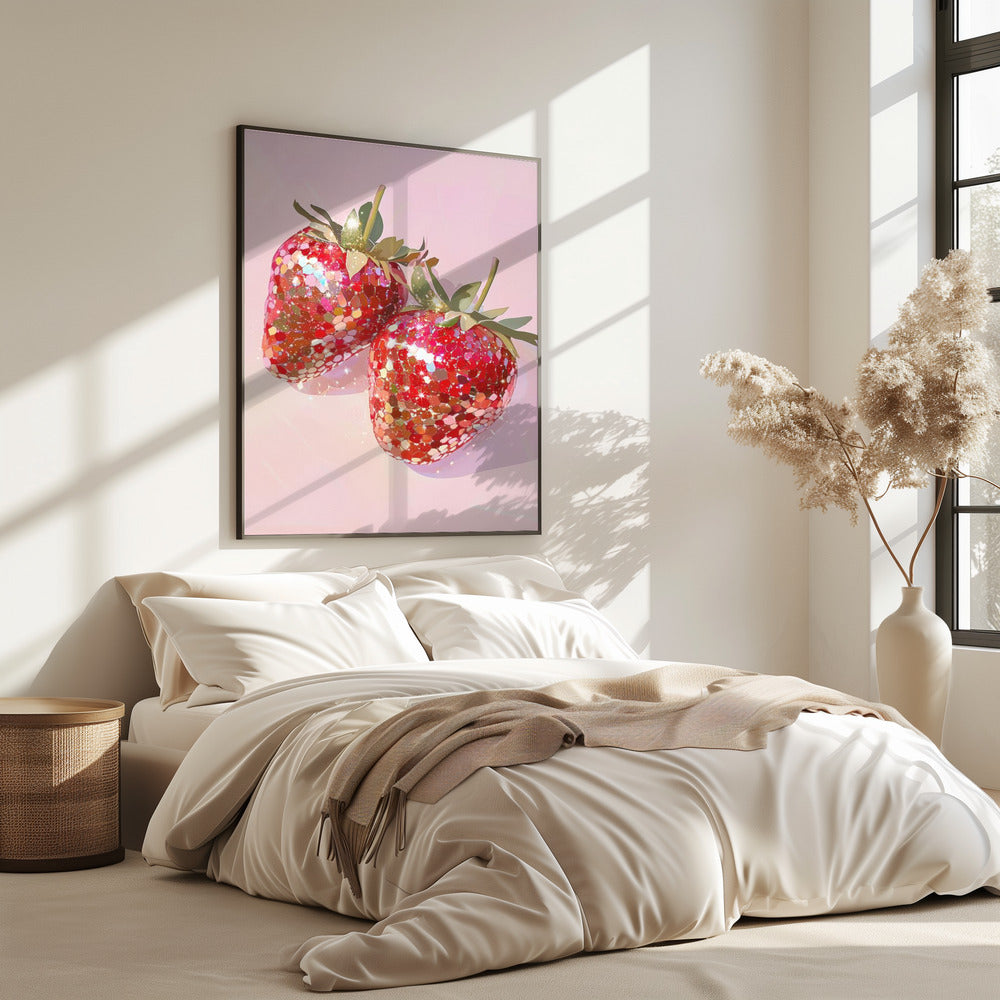 Glitzernde Erdbeeren | Poster