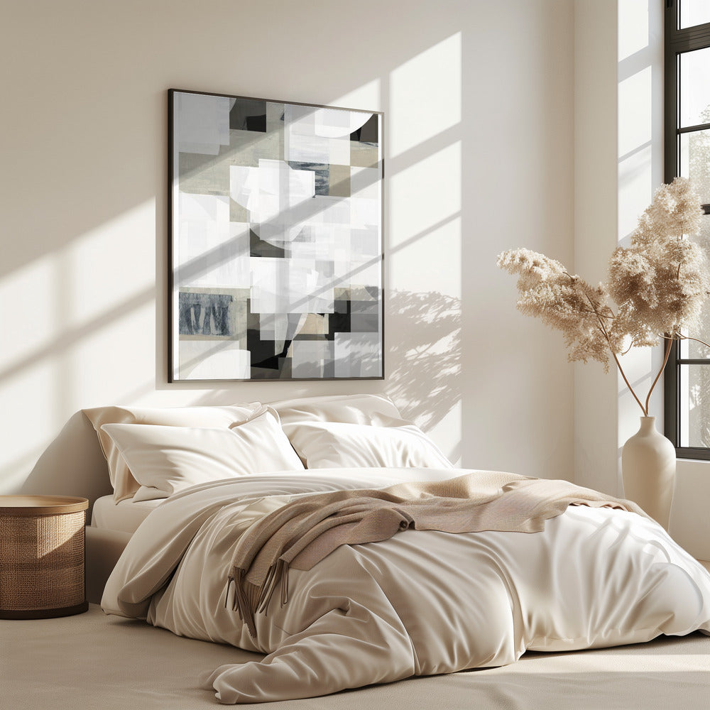 Abstract Mocha Black White Composition No. 3 | Poster