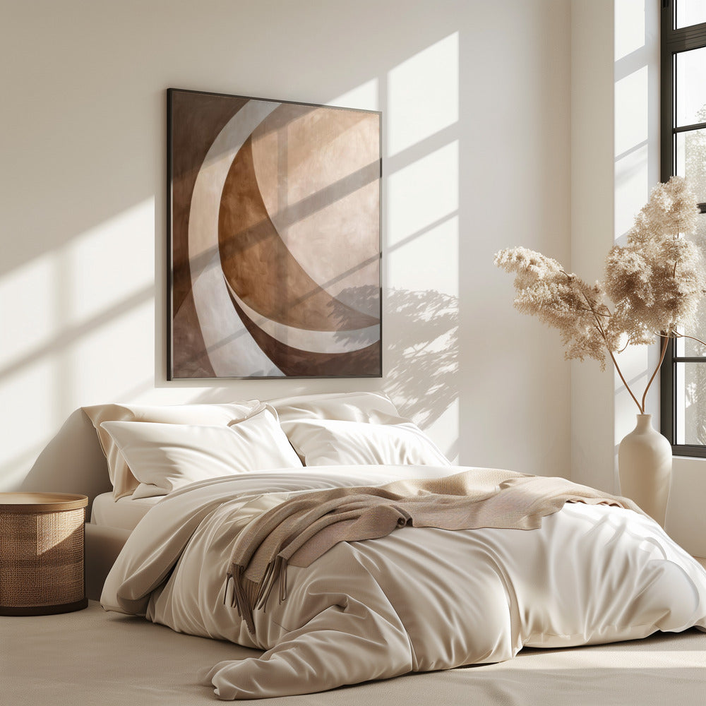 Abstrakte Kunst Beige Braun Geo Abstrakt | Poster