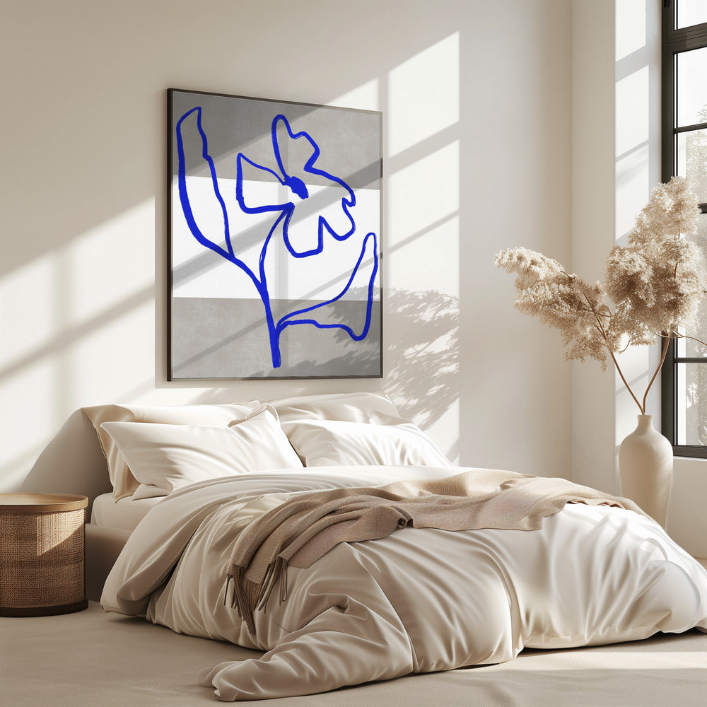 Blue Line Blossom | Poster