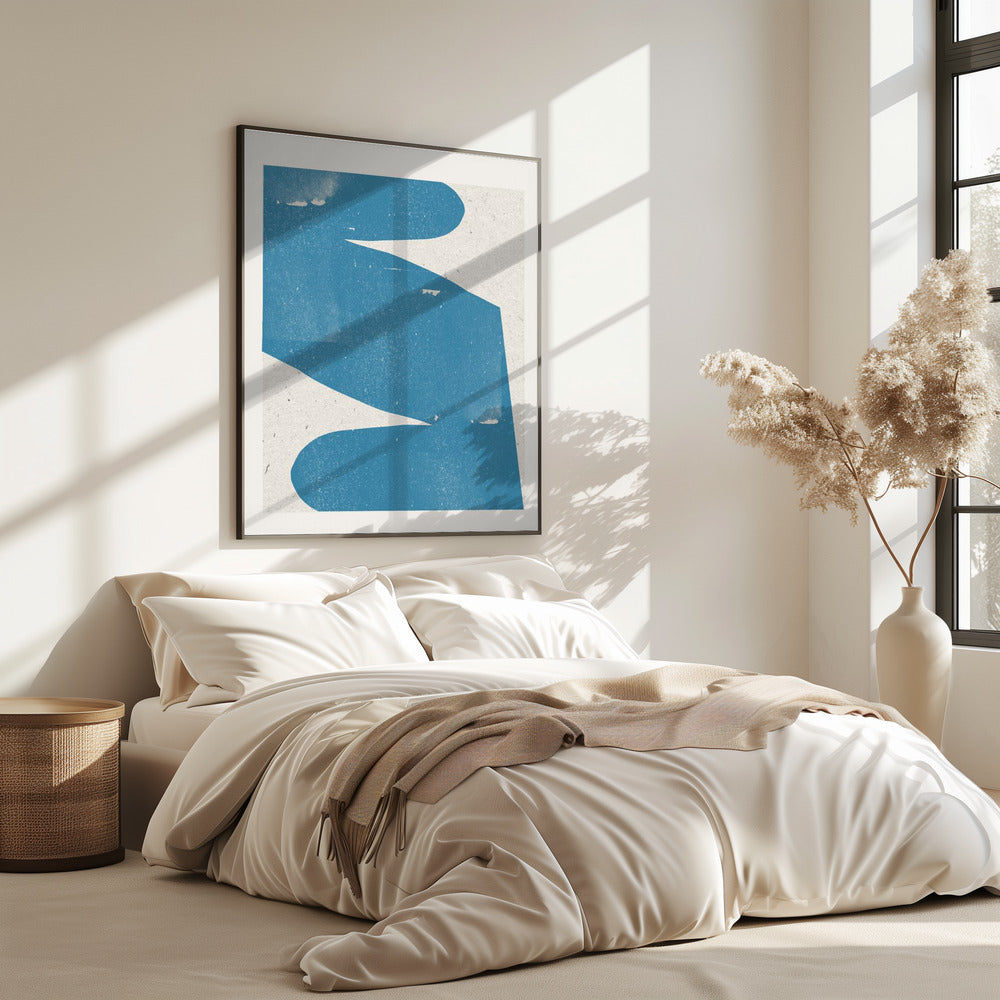 Blaue abstrakte Kurve | Poster