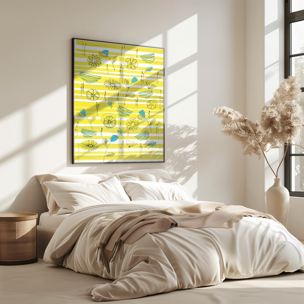 Streifen und Blumen | Poster