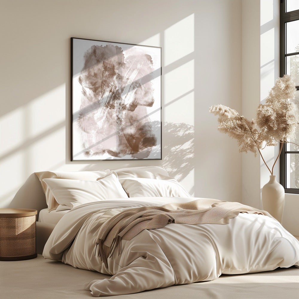 Abstraktes Kunstwerk in sanften Beige- und Brauntönen | Poster