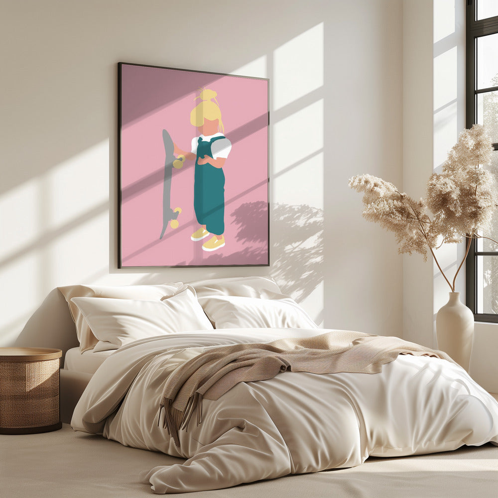 Juno – Skateboard-Mädchen-Silhouette | Poster