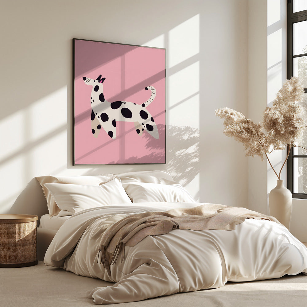 Spaziergang mit geflecktem Hündchen | Poster