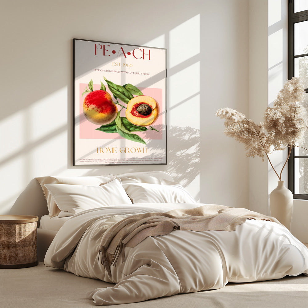 Pfirsich-Illustration im Vintage-Stil | Poster