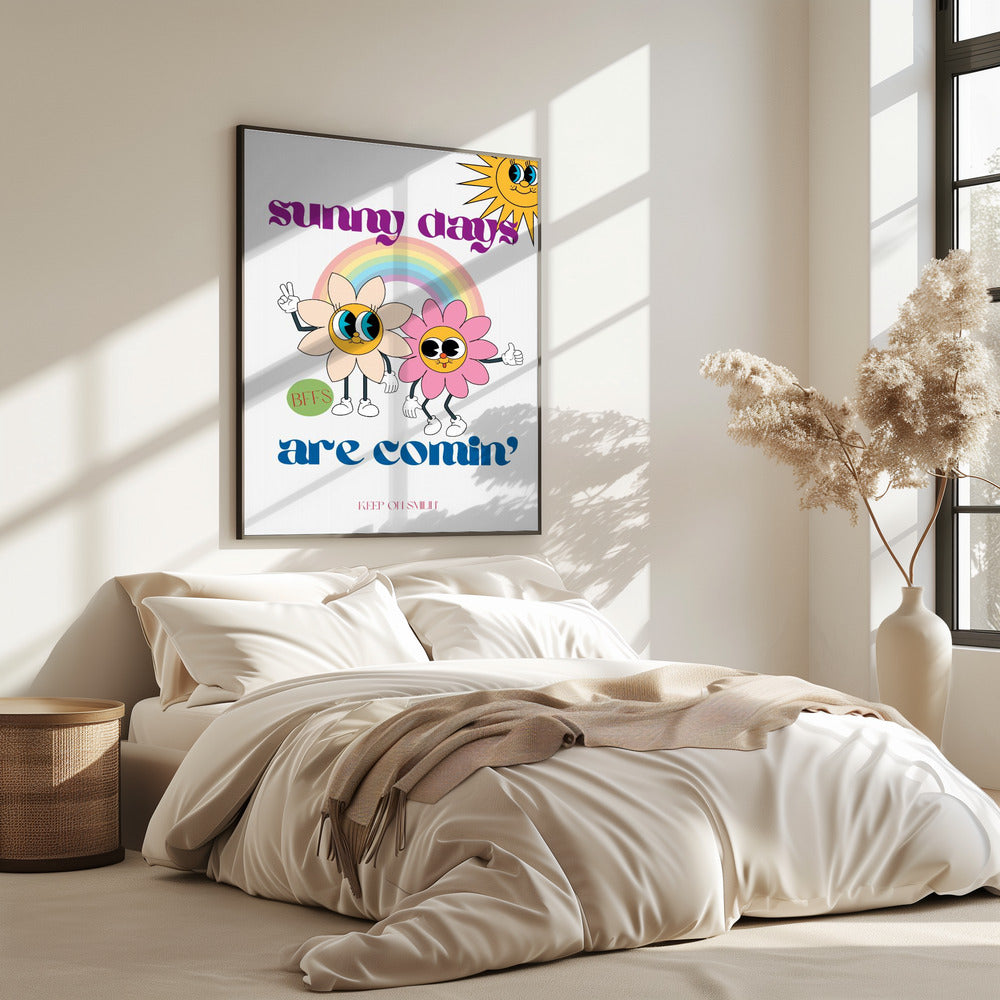 Lächelnde Blumenfiguren | Poster