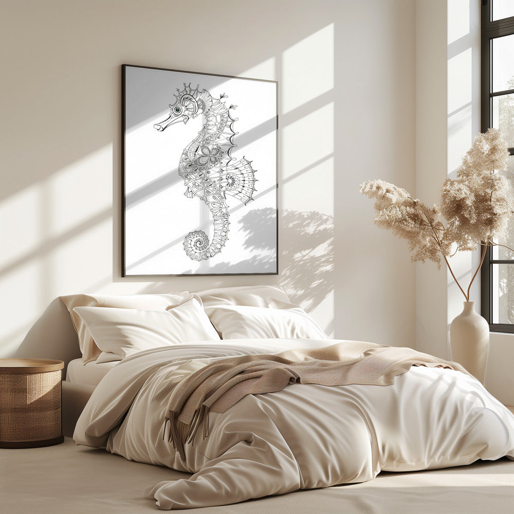 Verziertes Seepferdchen-Design | Poster