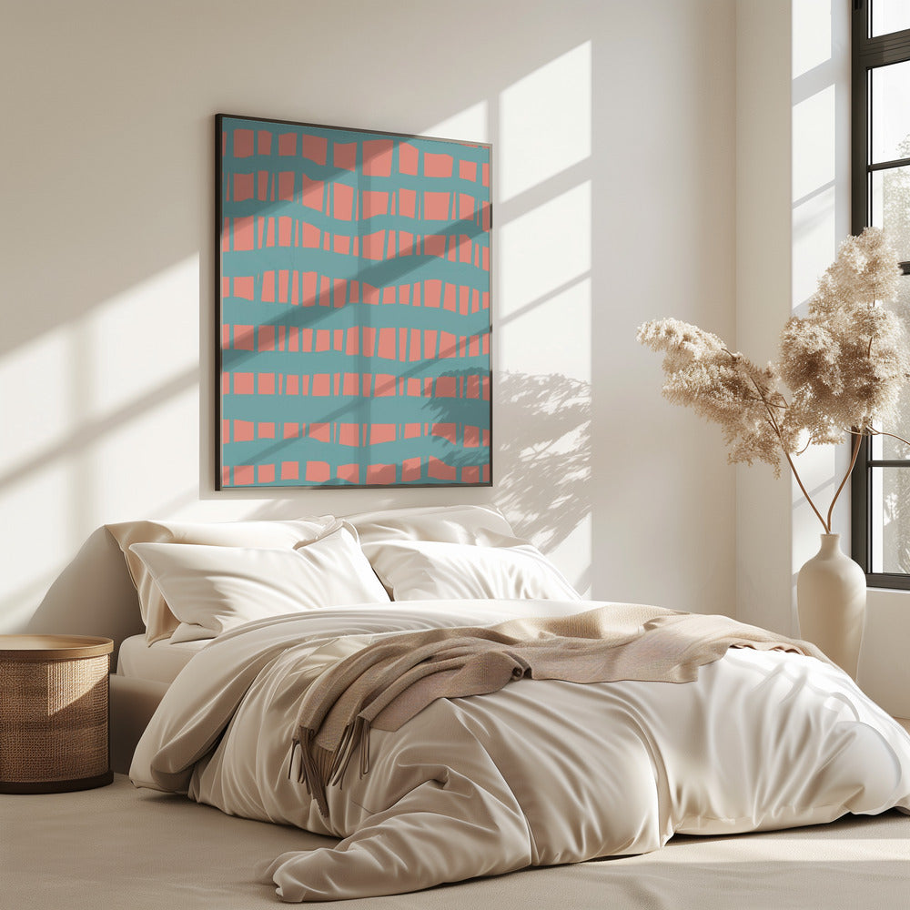 Turquoise & Coral Abstraction 5 | Poster