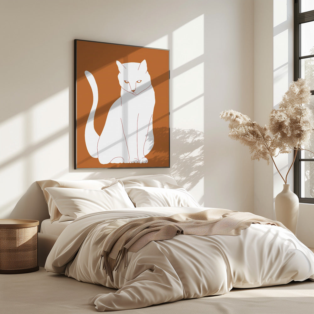 Weiße und orange Katze | Poster