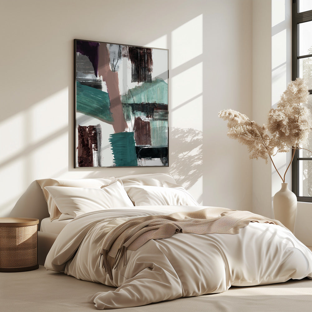 Blaues Abstraktes Poster