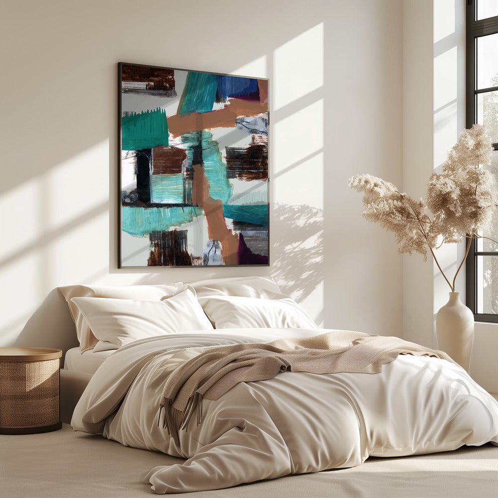 Blaues Abstraktes Poster