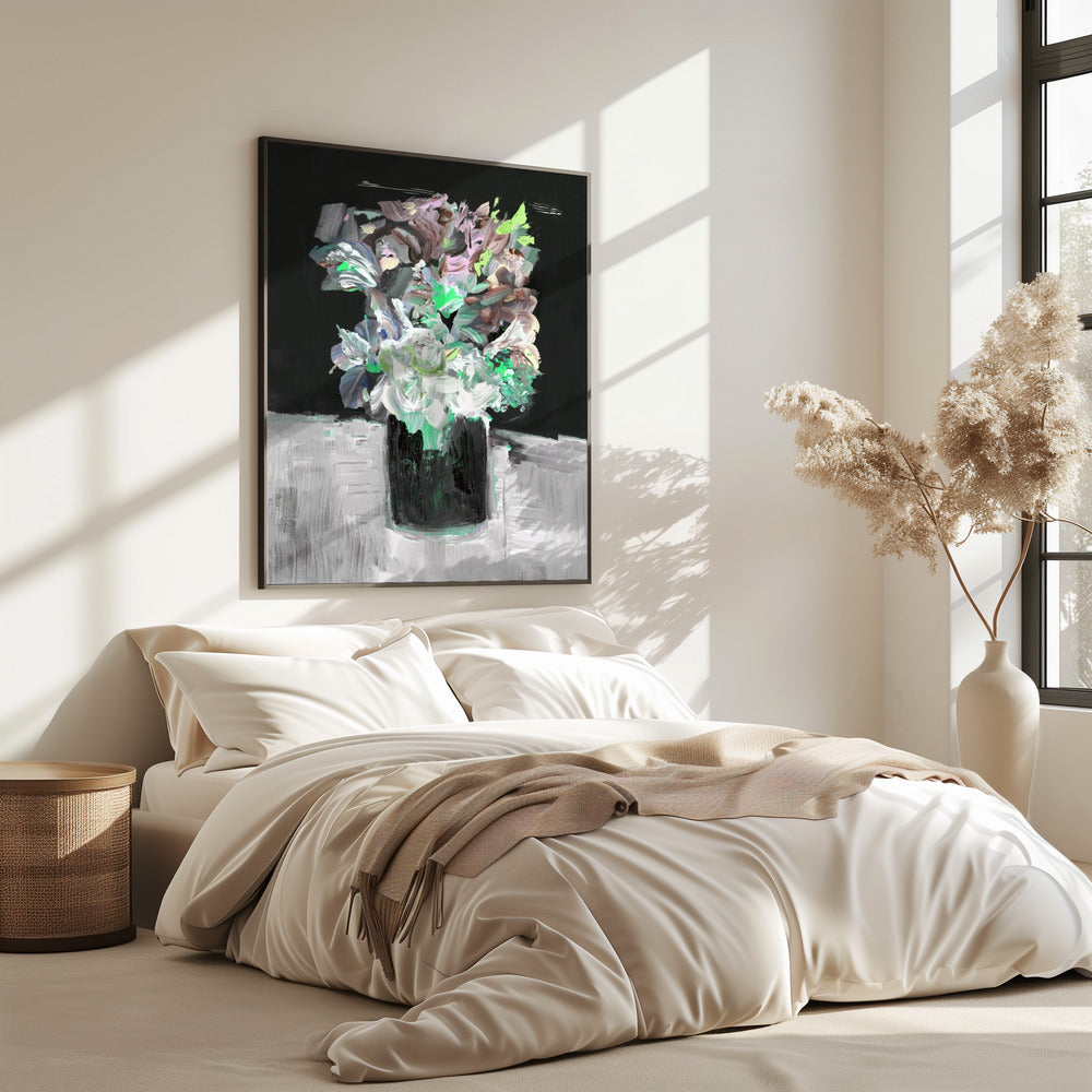Bunte Blume mit Vase | Poster