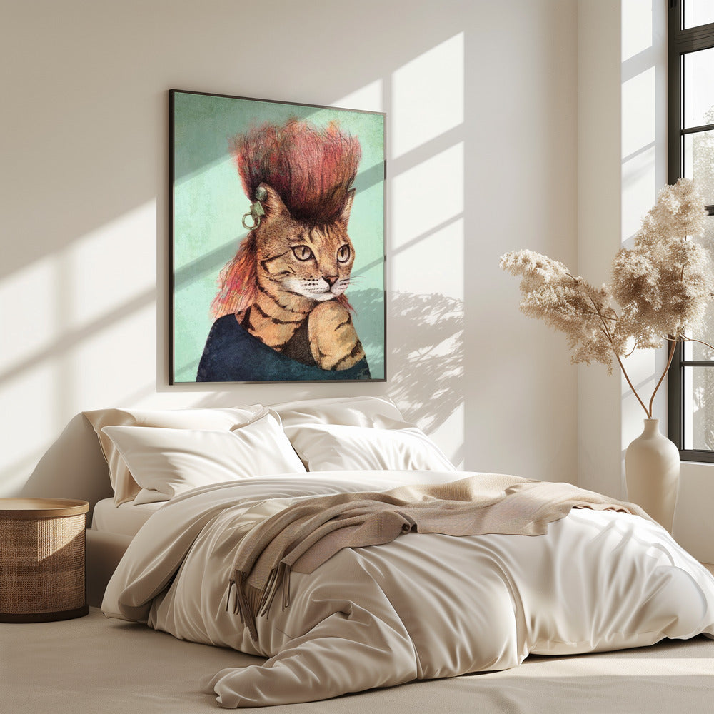 Stilvolle getigerte Katze | Poster