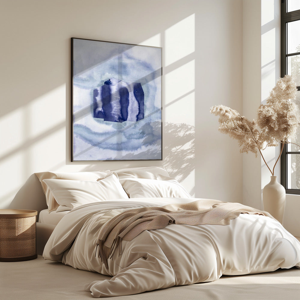 Blaue und violette organische Formen | Poster