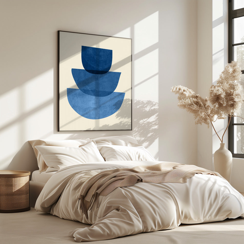 Geometrische abstrakte Formen Blau | Poster