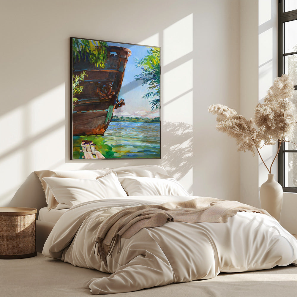 Schiff auf dem Fluss | Poster