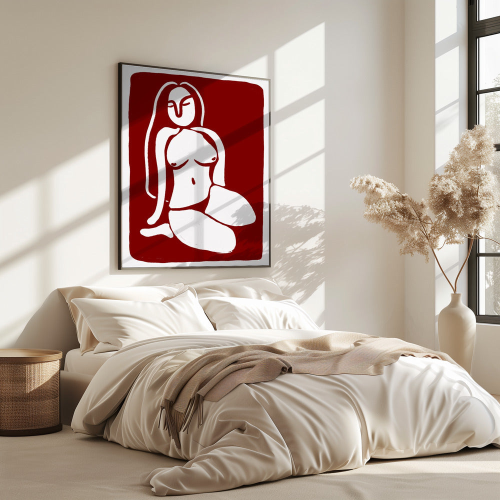 Stilisierte Aktfigur in sitzender Pose | Poster