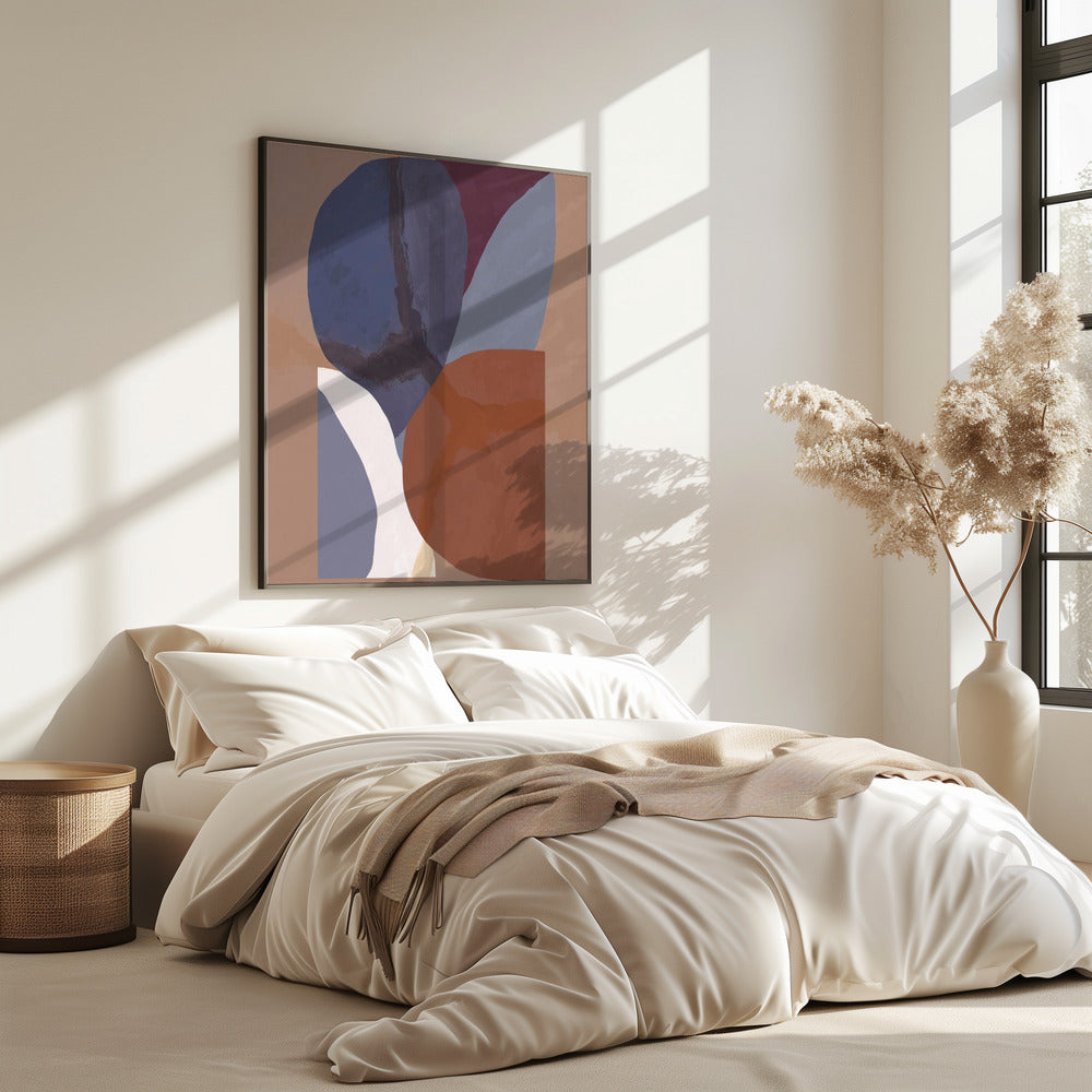 Geometrische Formen in gedämpften, bunten Tönen | Poster