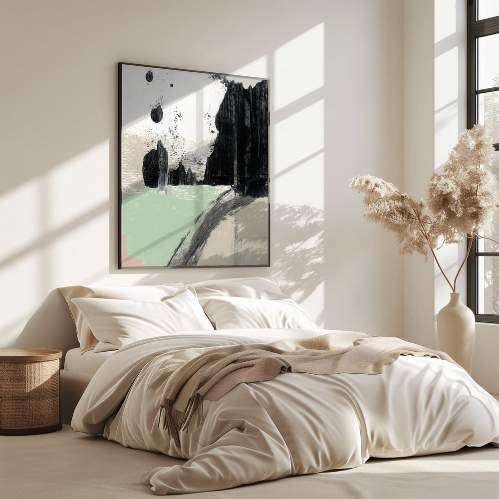 Dynamische Pinselstriche und monochrome Kontraste | Poster