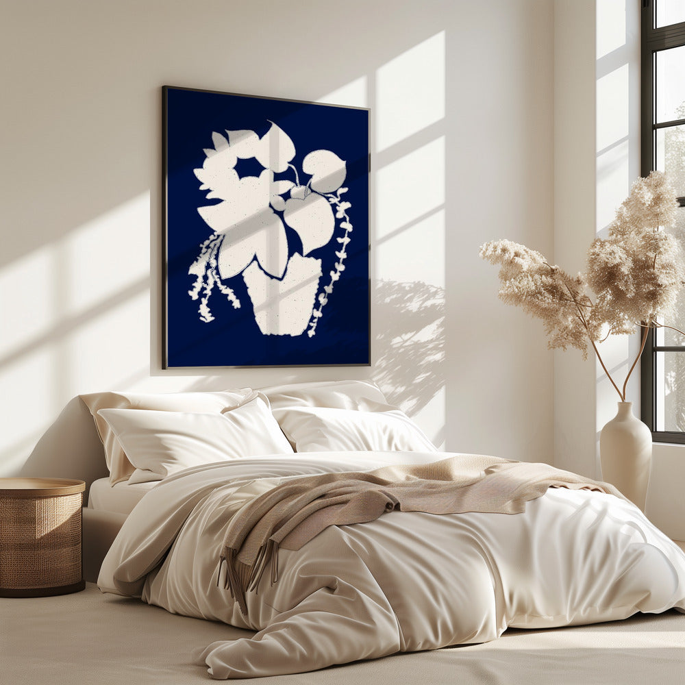 Florale Silhouette einer Pflanze | Poster