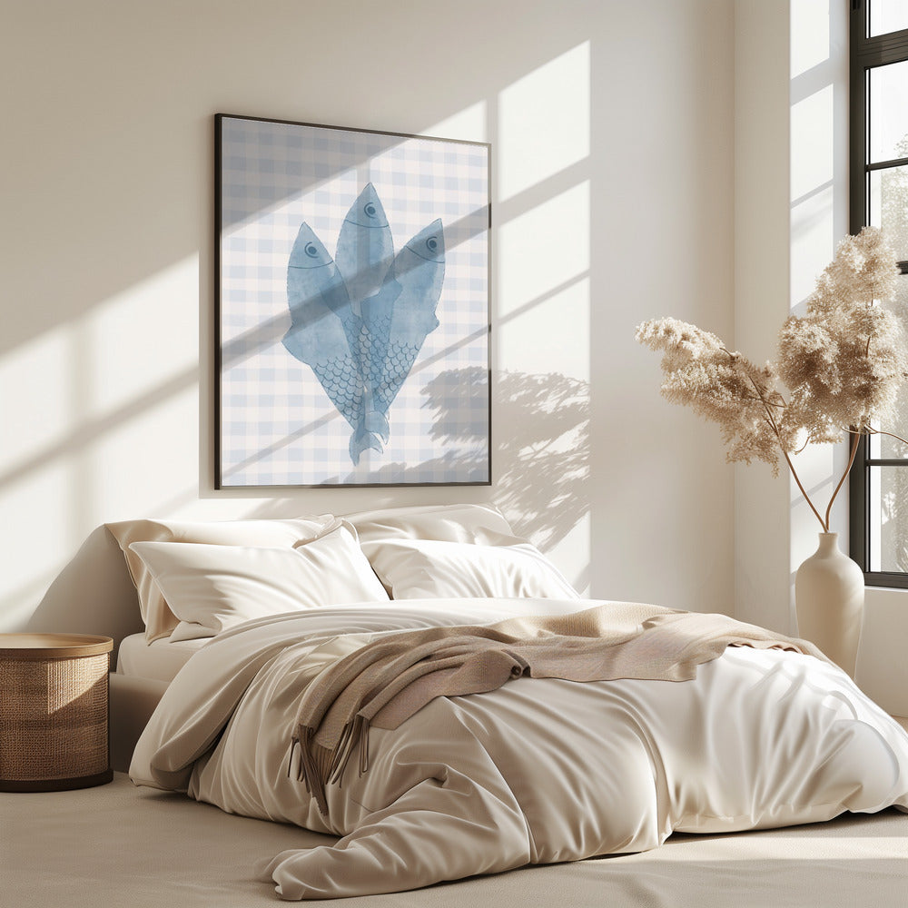 Drei blaue Fische | Poster