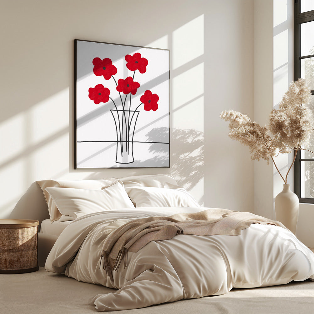 Mohnblumen in der Vase | Poster