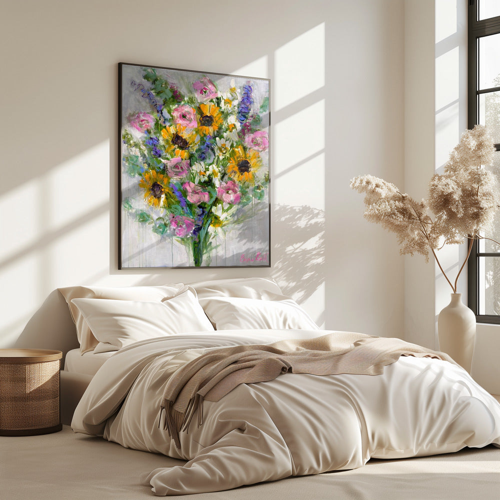 Lebendiger Sonnenblumenstrauß | Poster