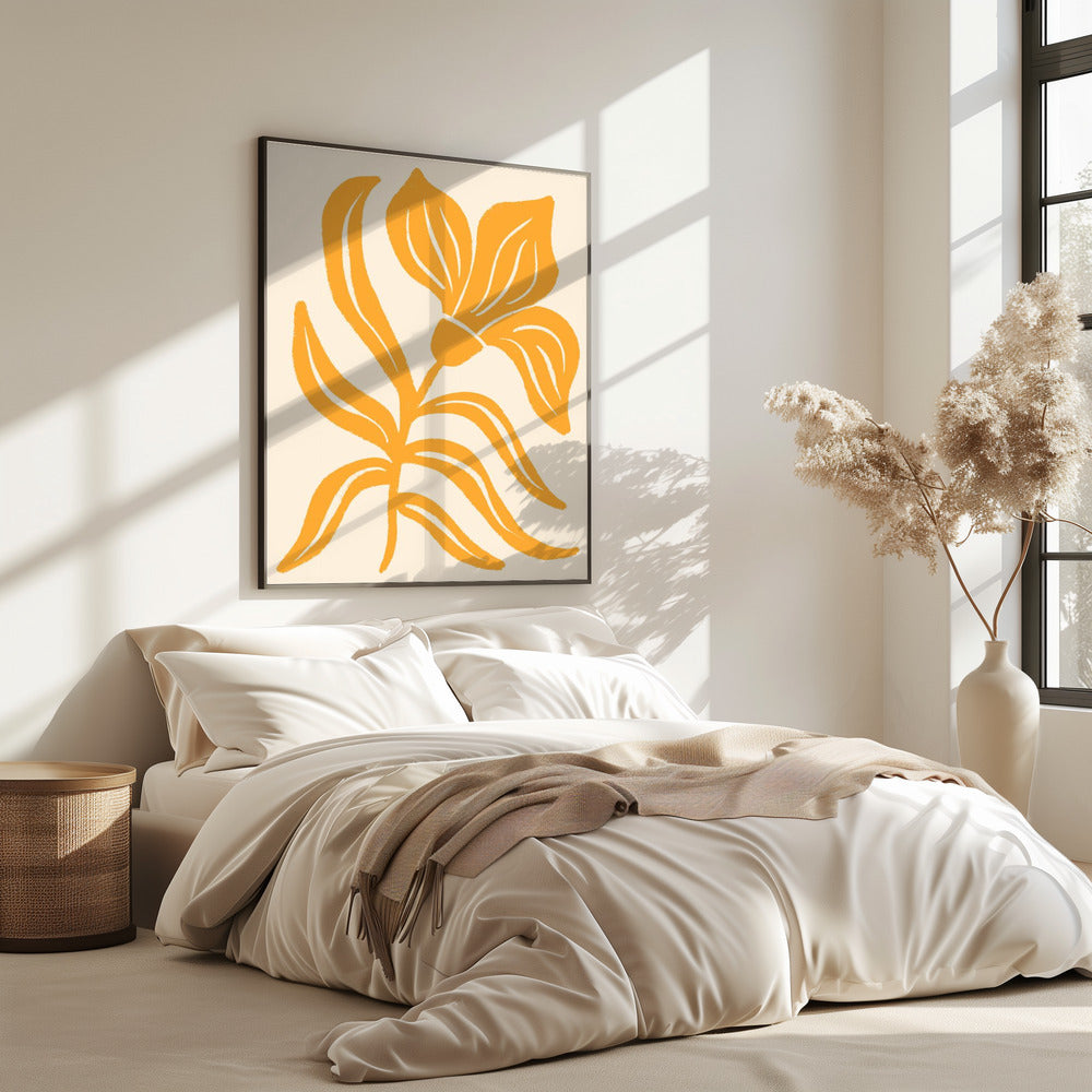 Abstrakte gelbe stilisierte Tulpe | Poster